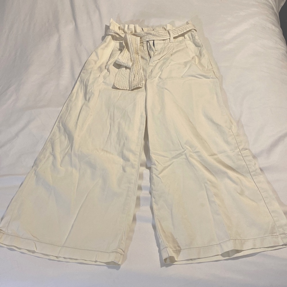 American Eagle pleated waist wide leg with self tie belt